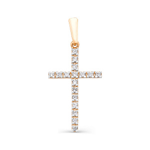 Подвеска из красного золота с бриллиантами