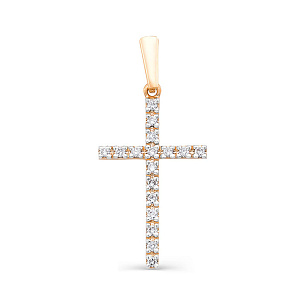 Подвеска из красного золота с бриллиантом