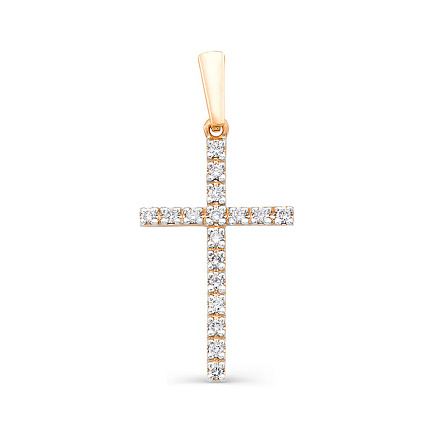 Подвеска из красного золота с бриллиантами