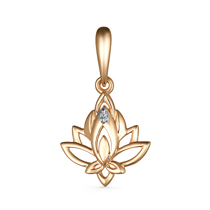 Подвеска из красного золота с бриллиантом