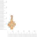 Крест из красного золота с фианитом