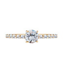 Кольцо из красного золота с фианитом