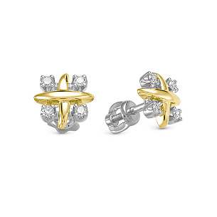 Серьги из белого золота с бриллиантом