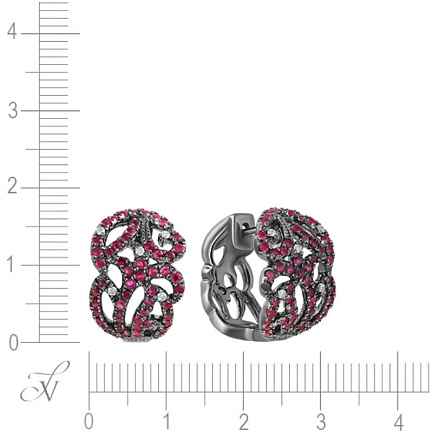 Серьги из золота с бриллиантами, рубинами