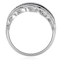 Кольцо из белого золота с бриллиантами, сапфирами