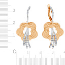 Серьги с английским замком из красного золота с фианитом