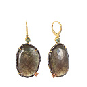 Серьги с французским замком из желтого золота с бриллиантами