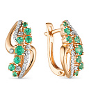 Серьги с английским замком из красного золота с бриллиантами