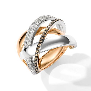 Кольцо из красного золота с бриллиантом