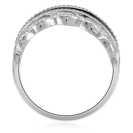 Кольцо из белого золота с бриллиантами, сапфирами