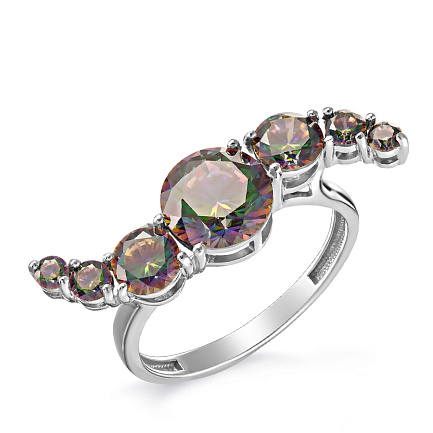 Кольцо из серебра с фианитами