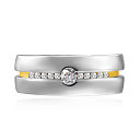 Кольцо обручальное из комбинированного золота