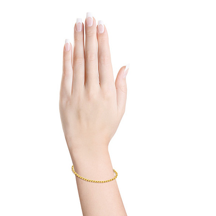 Браслет автомат из желтого золота, плетение панцирное