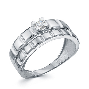 Кольцо из белого золота с бриллиантом