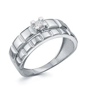 Кольцо из белого золота с бриллиантом