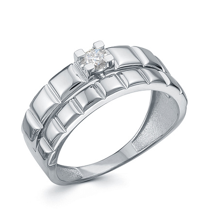 Кольцо из белого золота с бриллиантом