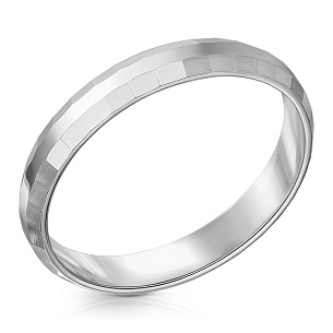Кольцо обручальное из белого золота