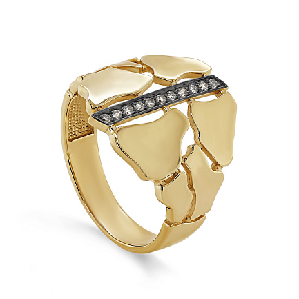 Кольцо из желтого золота с бриллиантами