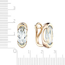 Серьги с английским замком из белого золота с топазом