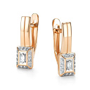 Серьги с английским замком из красного золота