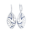 Серьги с английским замком из белого золота с бриллиантами