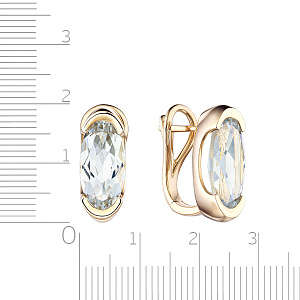 Серьги с английским замком из белого золота с топазом