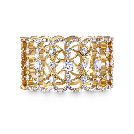 Кольцо из желтого золота с бриллиантами