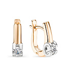 Серьги из красного золота с бриллиантами