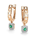 Серьги с английским замком из красного золота