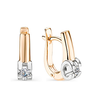 Серьги из красного золота с бриллиантами