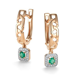 Серьги с английским замком из красного золота