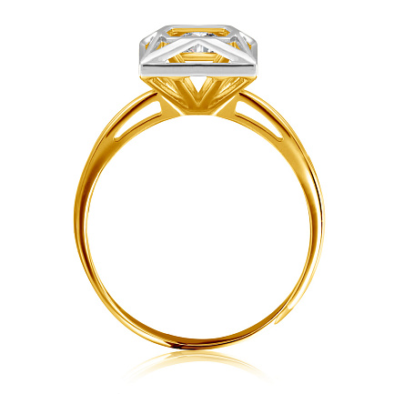 Кольцо из желтого золота с фианитом