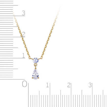 Колье из желтого золота с фианитом