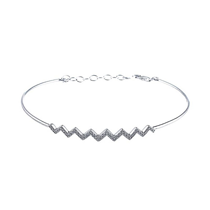 Браслет декоративный из белого золота с бриллиантами