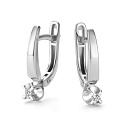 Серьги с английским замком из белого золота с бриллиантами