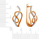 Серьги с английским замком из красного золота с бриллиантами