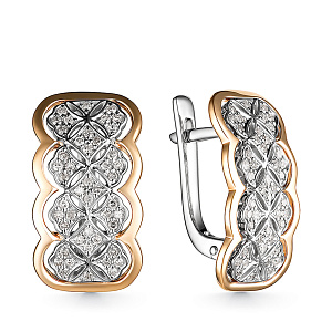 Серьги с английским замком из красного золота