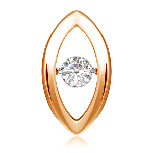 Подвеска из красного золота с бриллиантом