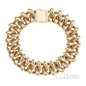 Браслет декоративный из серебра с позолотой