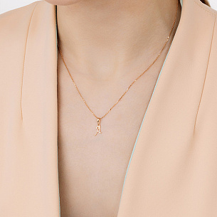 Подвеска из красного золота с бриллиантом