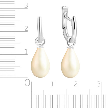 Серьги из белого золота с жемчугом