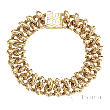 Браслет декоративный из серебра с позолотой