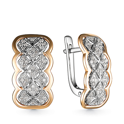 Серьги с английским замком из красного золота