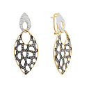 Серьги из желтого золота с бриллиантами