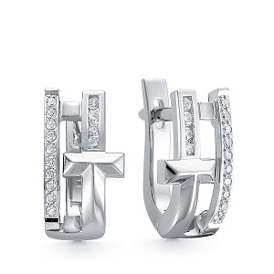 Серьги из белого золота с бриллиантами