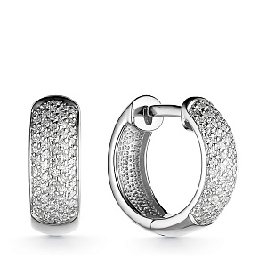 Серьги с английским замком из белого золота с бриллиантами