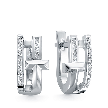 Серьги из белого золота с бриллиантами