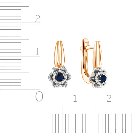 Серьги с английским замком из красного золота с бриллиантами