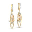 Серьги с английским замком из желтого золота с бриллиантами