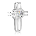 Крест декоративный из белого золота с бриллиантами